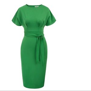 Vintage style emerald green party dress